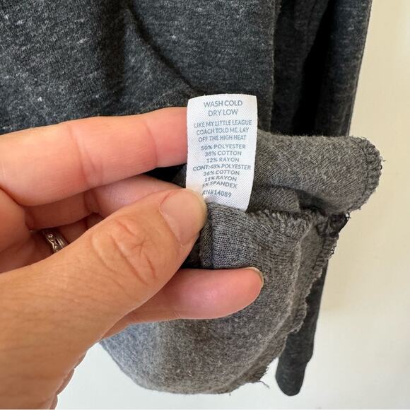 Marine Layer Charcoal Gray Double Layer Henley L - Picture 9 of 9